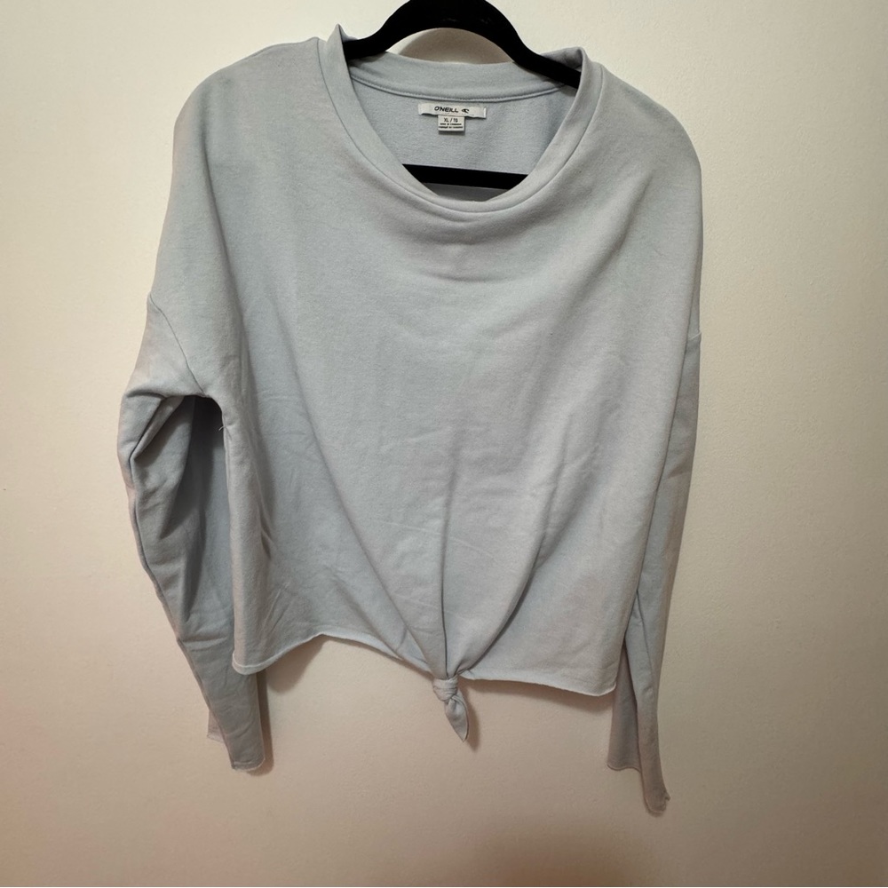 Front tie sweater